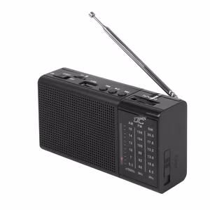 LTC portable radio REGA, USB, TF, AUX, mini LED flashlight, black