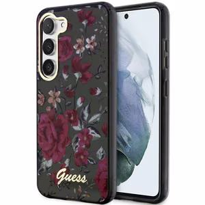Guess GUHCS23MHCFWSA S23+ S916 žalias/kaki kietas dėklas Flower Collection