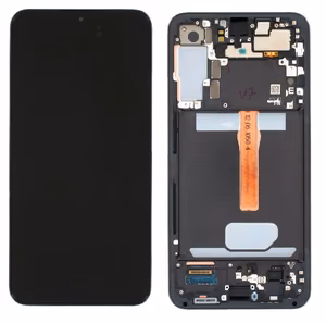 LCD ekranas Samsung S906 S22 Plus su jutikliniu ekranu ir rėmeliu juodas originalus (originalus komplektas)