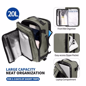 Tech-Protect Defender S50 kuprinė Ryanair ir Wizzar, 20L nešiojamam kompiuteriui - alyvuogių žalia