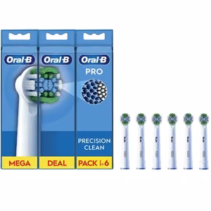 Oral-B Precision Clean EB20RX-6 replacement brush heads, 6 pcs., White
