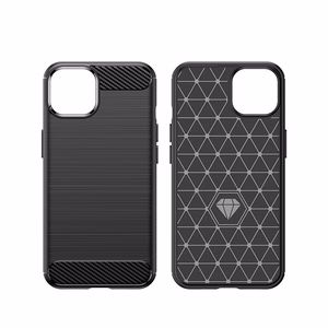 Carbon dėklas iPhone 14 Plus lankstus gelinis galinis dangtelis juodas