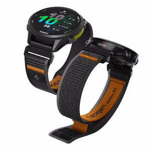 Ремешок Spigen Athlex Air для Garmin QuickFit 22мм - черно-оранжевый