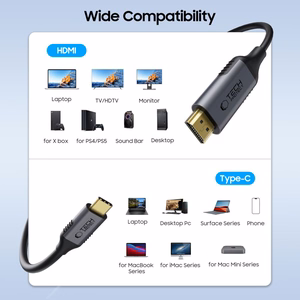 Кабель Tech-Protect UltraBoost USB-C HDMI 60Hz 180 см - чёрный