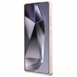 Karl Lagerfeld silikoninis dvigubų galvų ir apskritimo magnetinis Samsung Galaxy S25 Ultra dėklas rožinis