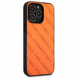 Karl Lagerfeld Perforuotas dėklas telefonui iPhone 13 Pro Max 6.7" - oranžinis