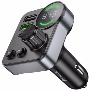 Automobilio bluetooth siųstuvas Hoco 2 x USB A + USB C QC3.0 PD 48W E86 juodas