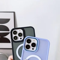 Magnetinis spalvotas matinė dėklas telefonui iPhone 15 Plus - tamsiai mėlyna