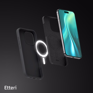 "Etteri" silikoninis magnetinis dėklas "iPhone 16 Pro 6,3" juodas