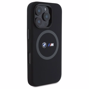 BMW M Silikoninis Spausdintas Žiedas Magnetinis dėklas iPhone 16 Pro Max - juodas