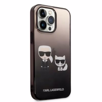 Karl Lagerfeld KLHCP14LTGKCK iPhone 14 Pro 6.1 "kietas dėklas juodas/juodas Gradientinis Ikonik Karl & Choupette
