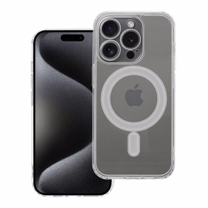 Dėklas Clear Mag Cover (MagSafe) skirtas iPhone 15 Pro skaidrus