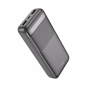 Juoda išorinė baterija Maxlife MXPB-09, QC, PD, 65 W, 20 000 mAh