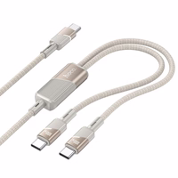 Kabelis 2in1 USB C į USB C / USB C Hoco 5A 100W 1,2 m U139 auksinis