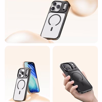 Rock Guard Objektyvo Apsauga Serijos Magnetinis Dėklas Iphone 17 Air permatomas-juodas