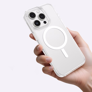 AmazingThing Minimal Mag dėklas su magnetiniu žiedu iPhone 16 Pro - skaidrus