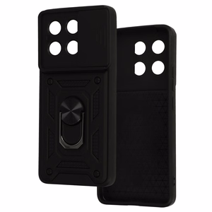 Dėklas telefonui Slide Camera Armor Case Xiaomi Poco X6 Pro 5G juodas