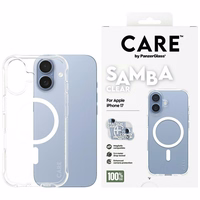 CARE by PanzerGlass Madingas Samba dėklas su baltu Magnetiniu iPhone 17 - Skaidrus
