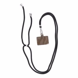 SWING (6mm) Phone lanyard, Phone pendant with adjustable length / cord length 165cm (max 82.5cm in the loop) / on the shoulder or neck - black