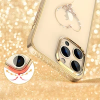 Kingxbar Wish Series silikoninis dėklas telefonui iPhone 14 Plus auksinės spalvos su Swarovski kristalais