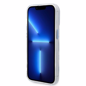 Guess GUHMP14XHTRMB iPhone 14 Pro Max 6.7" mėlynas kietas dėklas su metaliniu kontūru, magnetinis (MagSafe)
