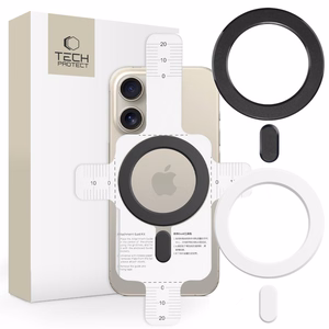 Žiedas Tech-Protect MMP-100 su MagSafe (2 vnt.) - balta - juoda