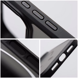Dėklas, skirtas iPhone 18 Pro Max / 17 Pro Max: Forcell F-Protect Smoke Hybrid Premium, suderinamas su MagSafe, spalva – juoda