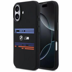 BMW M Silicon Horizontal Line MagSafe deklas, skirtas iPhone 17 - Juodas