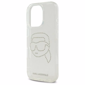 Karl Lagerfeld KLHCP16XHKHDCELT iPhone 16 Pro Max 6.9" permatomas kietas dėklas IML Rhinestones Karl galva