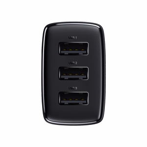 Baseus įkroviklis Compact 3 x USB juodas 17w