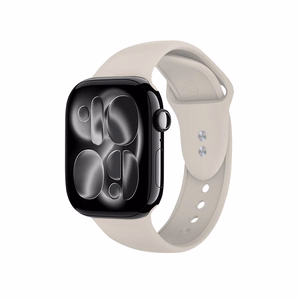 Skystojo silikono dirželis Crong Liquid, skirtas Apple Watch 38/40/41/42 mm, akmens smėlio spalvos