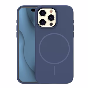 Силиконовый чехол Thin Mag для iPhone 15 Pro 6,1" тёмно-синий
