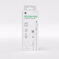 "Forever recycling" kabelis 2w1 1,5m 3A USB-C - USB-C + USB-A KR2W1-00 baltas