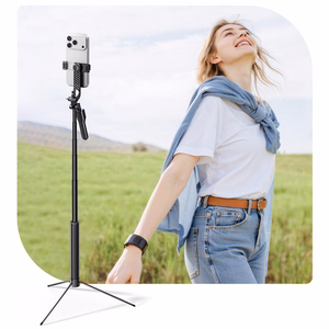Asmenukių lazda Orico SPM170 trikojis 1/4 colio telefono kamerai Bluetooth 5.2 - juoda