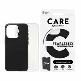 CARE by PanzerGlass stilingas dėklas telefonui iPhone 15 Pro - juodas