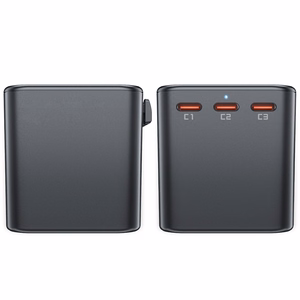 Universalus kelioninis įkroviklis Acefast Z1 75W GaN 2xUSB-A/3xUSB-C juodas