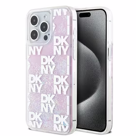 DKNY DKHCP15XLCPEPP iPhone 15 Pro Max6.7" rožinis dėklas Liquid Glitter Multilogo
