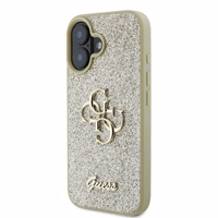 Guess Fixed Glitter Big 4G dėklas telefonui iPhone 16 Plus - auksinis