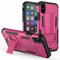 Zizo Hybrid Transformer Cover - Tough Cover iPhone X with Kickstand (Hot rožinis/juodas)