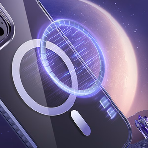 Kingxbar PQY Ice Crystal Series magnetinis dėklas telefonui iPhone 14 Plus MagSafe sidabrinis