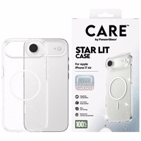 CARE by PanzerGlass Flagship Urban Explorer dėklas telefonui su baltu magnetiniu MagSafe, skirtas iPhone Air – skaidrus su blizgučiais