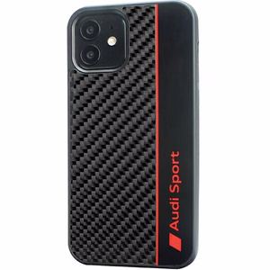 Audi Carbon Fiber Stripe iPhone 11 / Xr 6.1" чёрный/чёрный хардкейс AUS-TPUPCIP11-R8/D1-BK