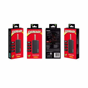 Eveready PX30B išorinė baterija, 30000 mAh, 2 × USB-A, juoda