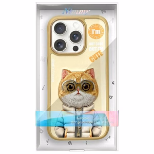 Nimmy Cool&Cute 2.0 Katės dėklas telefonui iPhone 16 Pro - žalias