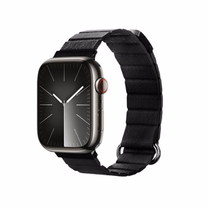 Crong Eclipse magnetinis eko odos dirželis, skirtas Apple Watch 44 / 45 / 46 / 49 mm, juodas