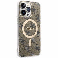 Guess IML 4G magnetinis dėklas telefonui iPhone 15 Pro Max - rudas