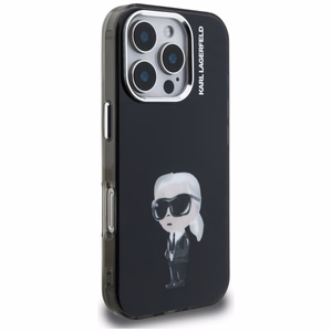 Karl Lagerfeld IML Aquarelle Karl & Logo MagSafe Case for iPhone 16 Pro Max - Black