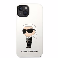 Karl Lagerfeld KLHCP14MSNIKBCH iPhone 14 Plus 6.7" kietasis dėklas baltas/baltas Silikoninis Ikonik
