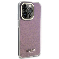 Guess GUHCP15LHDECMP iPhone 15 Pro 6.1" rožinis/rožinis kietas dėklas IML Faceted Mirror Disco Iridescent