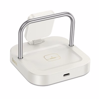 Belaidis įkroviklis Hoco 3in1 3A 5W, suderinamas su Apple Watch CQ16A, balta spalva